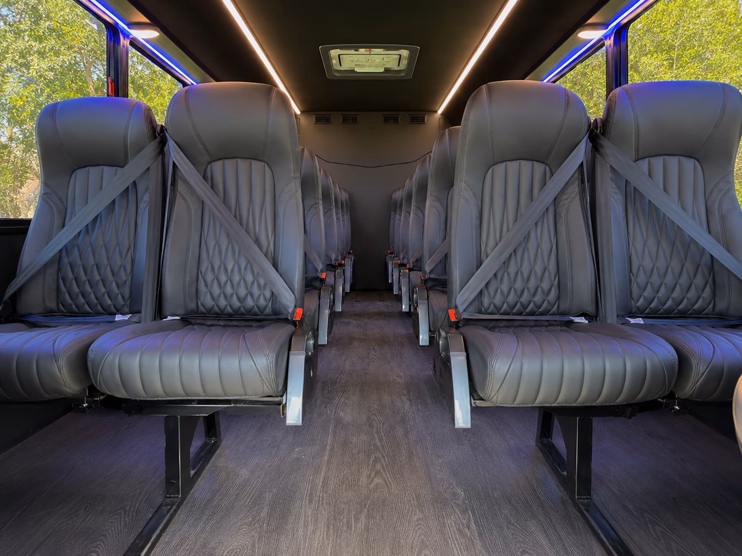 akron 18 passenger minibus inside
